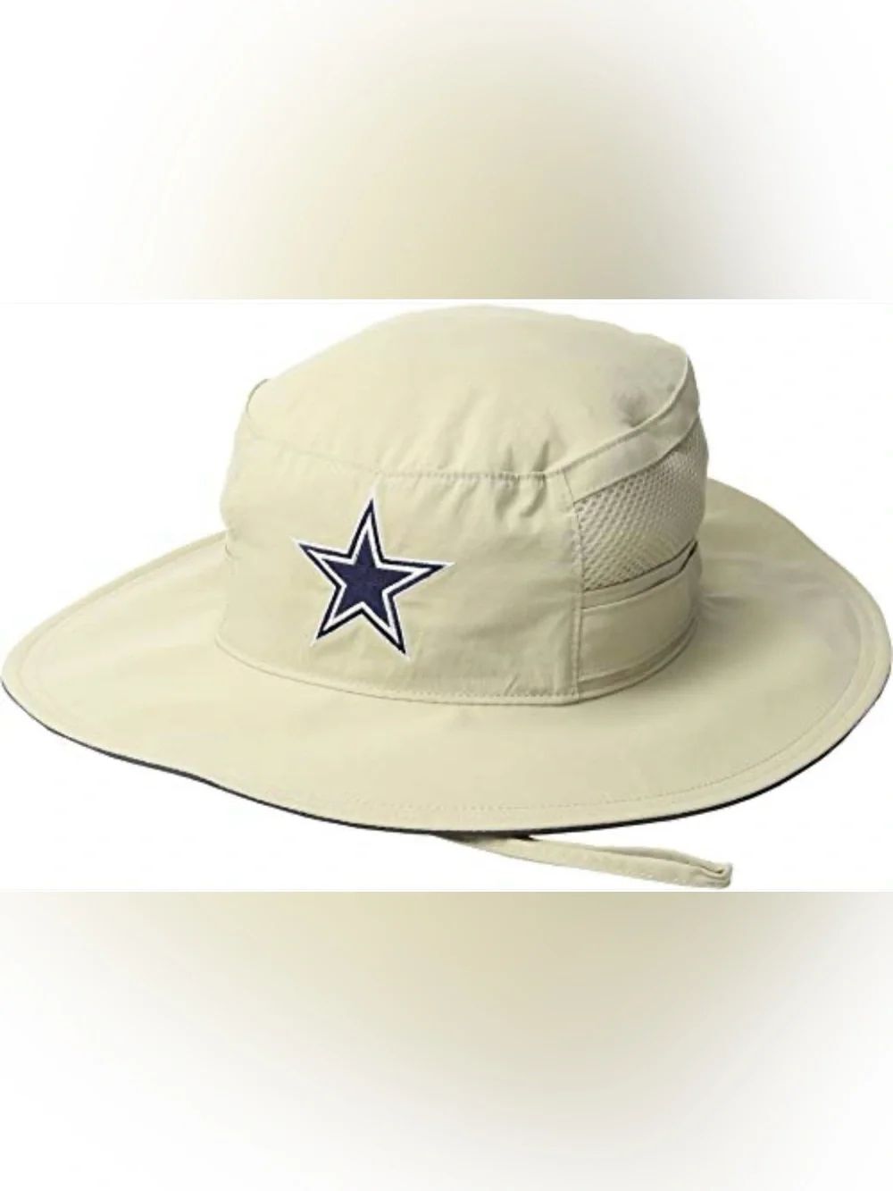 Columbia Lightweight Beige Mesh Bucket Hat Dallas cowboys